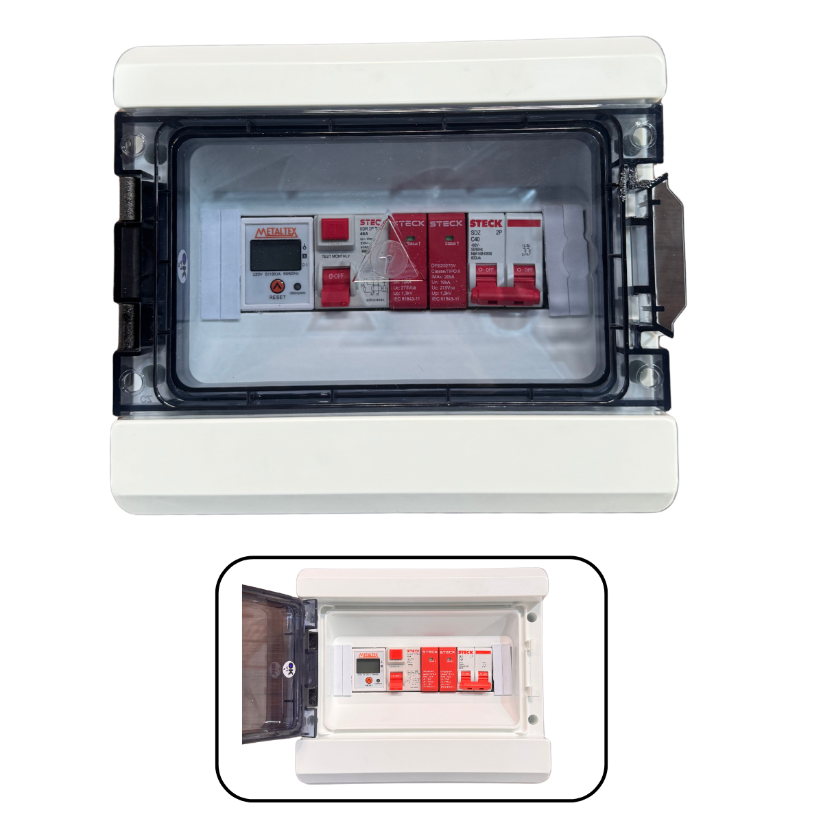 Quadro de Proteção para carregador de Veículo Elétrico 7,4kw com Medidor