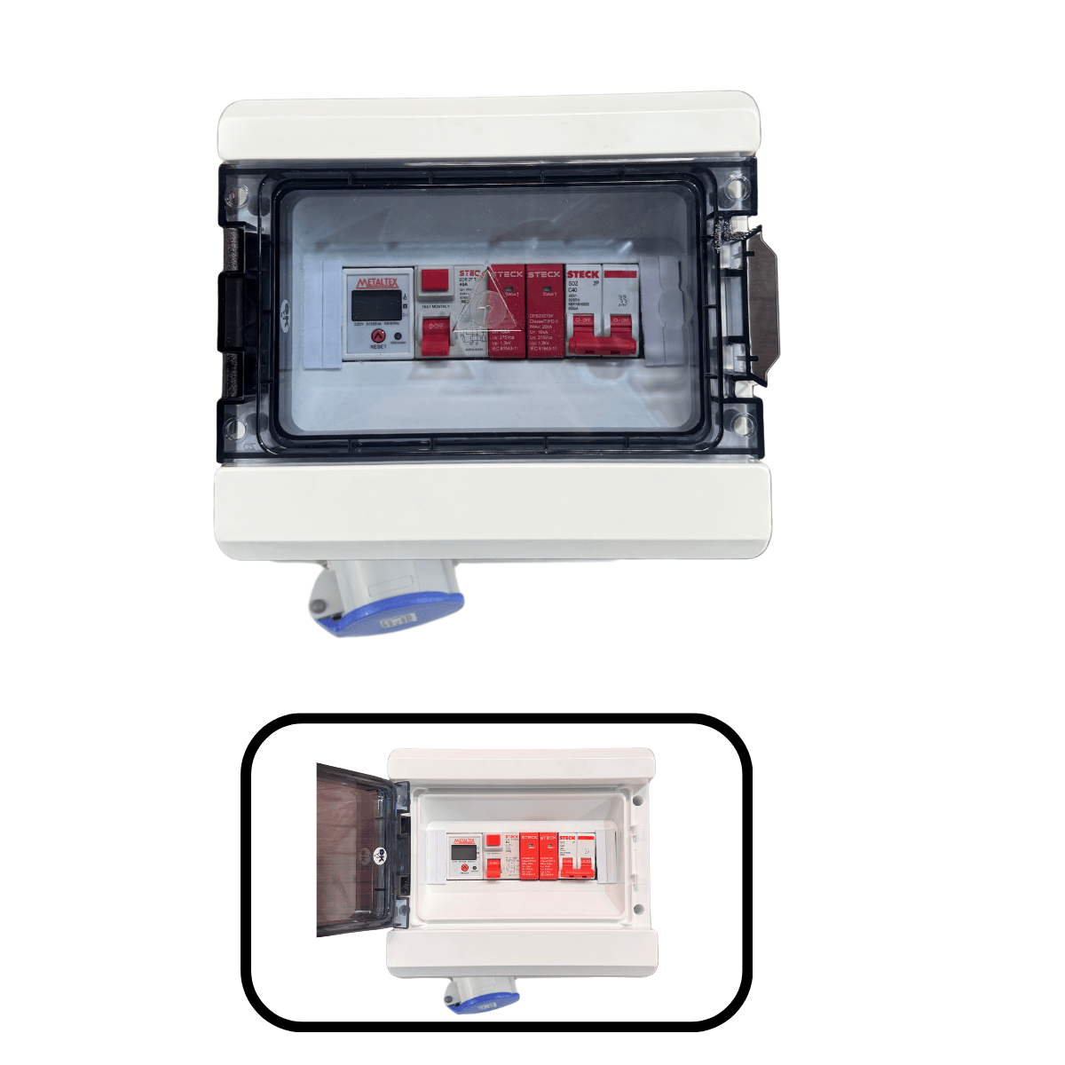 Quadro de Proteção para carregador de Veículo Elétrico 7,4kw com Tomada Ind. 32A com Medidor